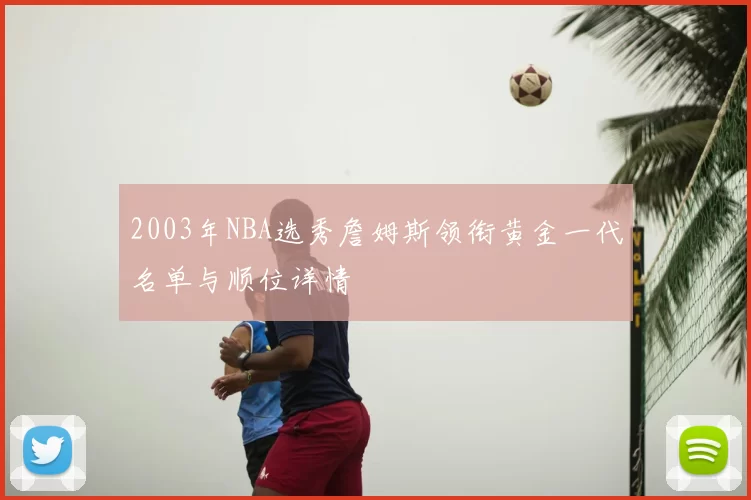 2003年NBA选秀詹姆斯领衔黄金一代名单与顺位详情